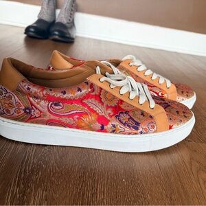 Taft Red and Tan Paisley Sneakers
